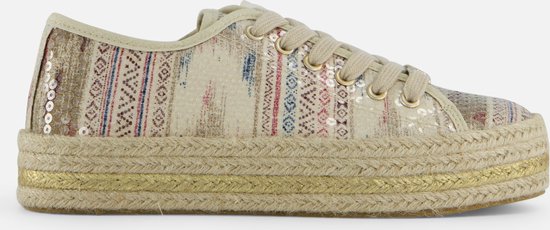 Rieker Sneakers beige multi Textiel - Dames - Maat 40
