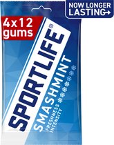 Sportlife Smashmint - Chewing Gum - Menthe - 48 Pièces - Paquet de 12x4