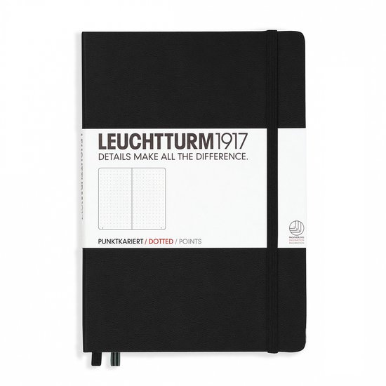 Leuchtturm 1917 Notitieboek Zwart - Medium (A5) - Puntjes
