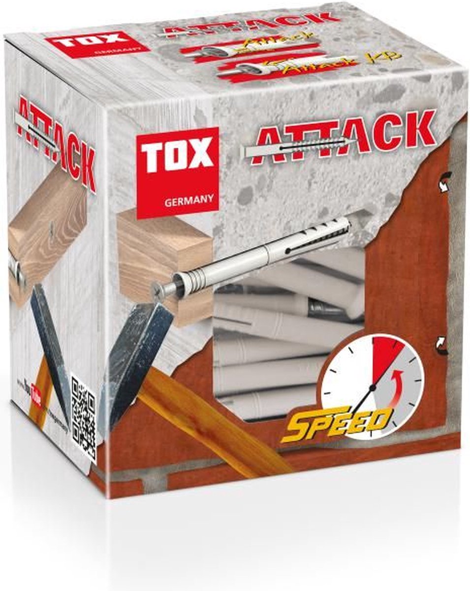 TOX Attack 100 stuk(s) Schroef- & muurplugset 60 mm