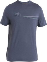 Icebreaker Merino 150 Tech Lite Iii Cadence Paths T-shirt Met Korte Mouwen Blauw L Man
