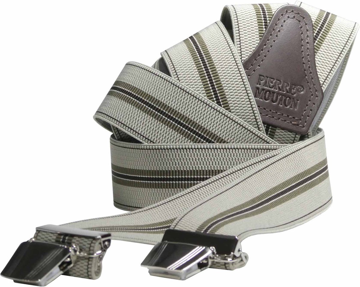 Pierre Mouton Nancy Bretel - Bretels - Volwassenen - Heren - Bruin - 120cm - 3 brede clips - M - L