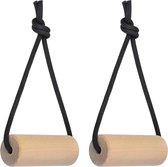 Set van 2 houten handgreep krachttrainer trainingshandvatten voor maximaal 150 kg - diameter 3 cm, 5 cm of 7 cm