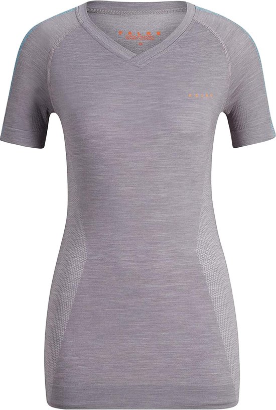 FALKE trend dames T-shirt Wool-Tech Light - thermoshirt - grijs (light grey) - Maat: XL