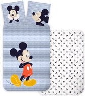 Housse de Couette Enfant Mickey Mouse – Rayures – 100 X 135 Cm – Katoen