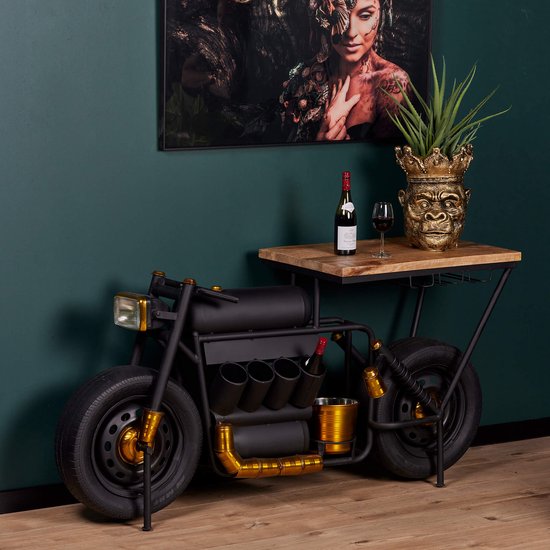 Motor industriële sidetable/wijnrek - sidetable - bartafel