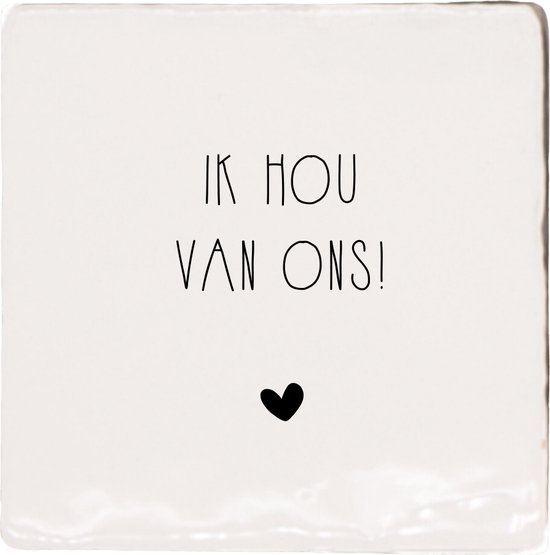 Label2X - Tuile - Je nous aime - Avec support de tuile de Luxe - Rose avec blanc - Tuile de dicton - Tuiles avec dictons - Sagesse des tuiles - Texte de tuile - Tuiles