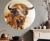 Behangcirkel 80cm Schotse hooglander painting light - Wallz