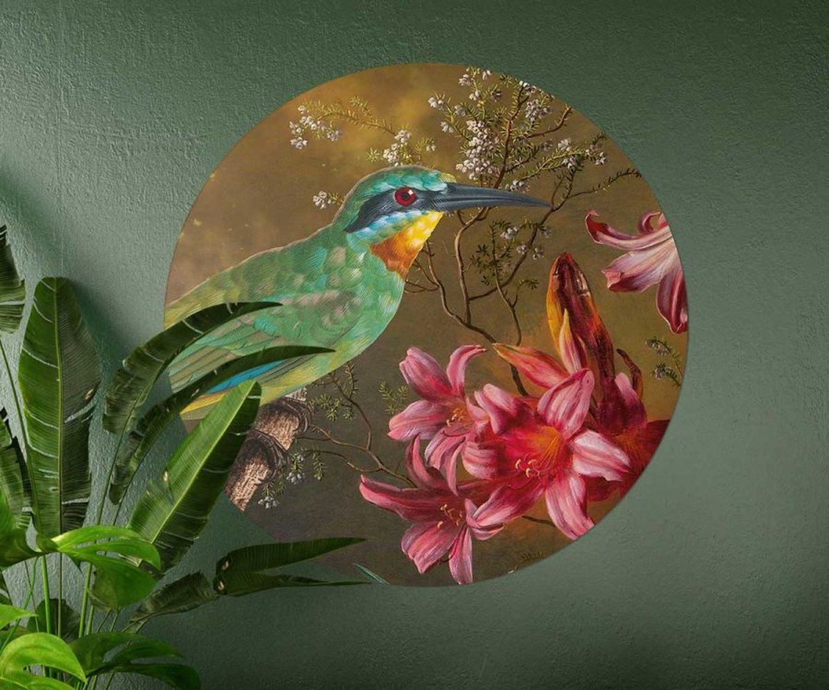 Behangcirkel 60cm Botanical birds - Wallz