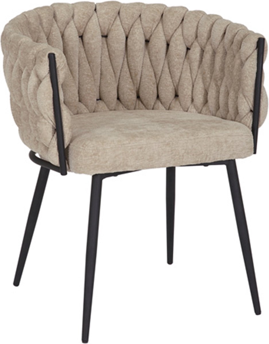 Bronx71 Eetkamerstoel River chenille beige - stoel