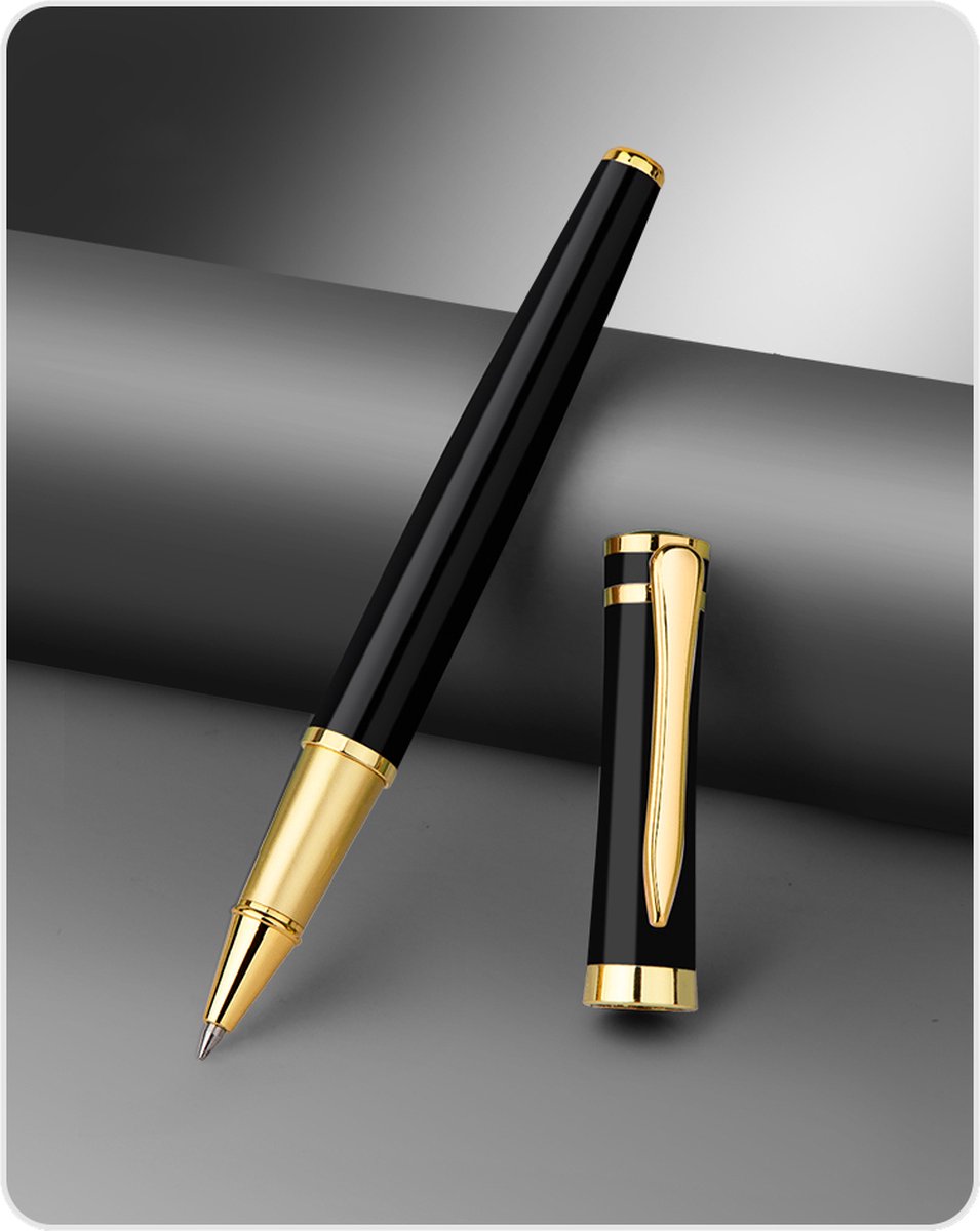 Ainy - Luxe Balpen zwart incl. extra balpennen vulling - elegant en stijlvol pen cadeau voor vrouwen - (niet geschikt voor Parker Jotter pennen of Waterman rollerbalpen vulling)