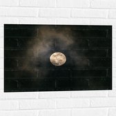 Muursticker - Maan - Ruimte - Lucht - Wolken - 75x50 cm Foto op Muursticker
