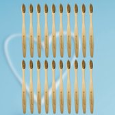20 Brosses à dents en Bamboe durable - Conception de brosse Uniek - 100% Eco- Marron