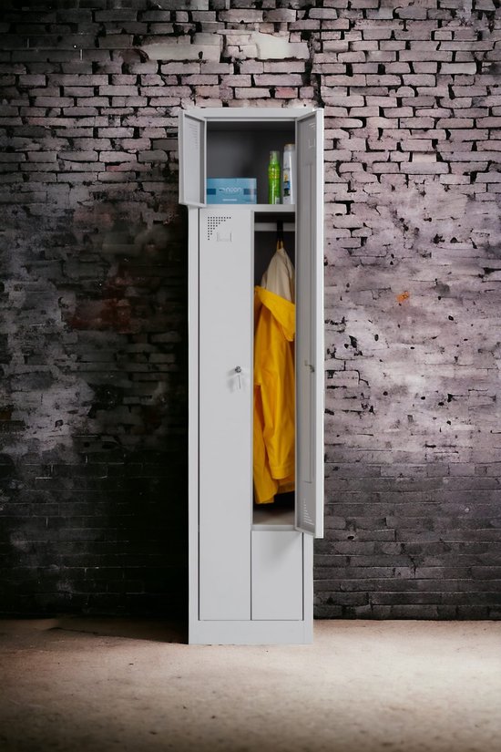 Furni24 Z kledingkast, locker, garderobe 180 cm x 40 cm x 50 cm, grijs
