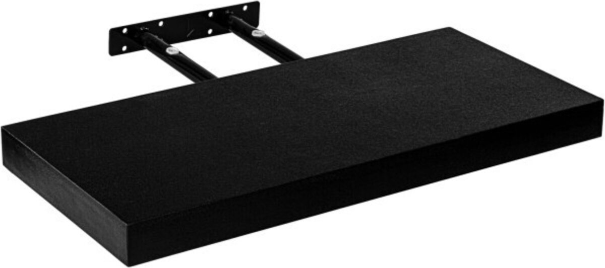 STILISTA Wandplank Zwevend - Wand Plank - Trendy Design - MDF - 30 x 23,5 x 3,8 cm - Zwart