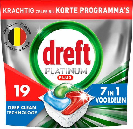 Dreft Vaatwastabletten Platinum Plus All In One Deep Clean 19 stuks