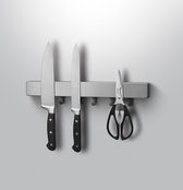 Metaltex - Metallica - Porte-couteau magnétique - Avec 6 crochets réglables - Acier inoxydable - Également pour ustensiles de cuisine - Matériel de montage inclus - Longueur 39 cm