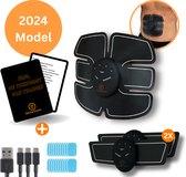 EMS Buikspieren Trainer Elektrisch - Sixpack trainer - ABS trainer - Buikspiertrainer - Spiersimulator- Afslank apparaat - incl. 20 Gel Pads - USB Oplaadbaar - incl. E-book