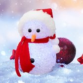 Verhaak Sneeuwpop Met Led 12 Cm Wit/rood