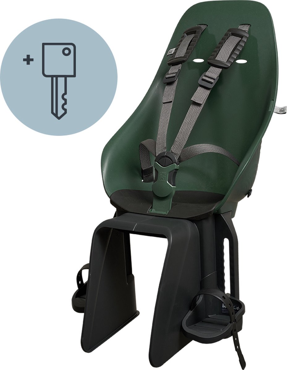 Urban Iki BIO Fietsstoeltje Achter Ta–ke Dragermontage - Mosu Green/ Bincho Black