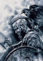 Ragnar Lothbrok Poster | Ragnar Poster | Vikings Poster | Filmposter | 51x71cm | B2 Poster | Abstracte Poster | Wanddecoratie | Muurposter | Geschikt om in te lijsten