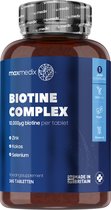 maxmedix Biotine Complex - 10.000 mcg - Met zink, selenium en kokos - 365 vegan tabletten voor 1 jaar voorraad
