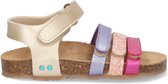 BunniesJR 224415-794 Sandales pour femmes plates Filles - Or/ Violet / Rose - Simili cuir - Fermetures velcro
