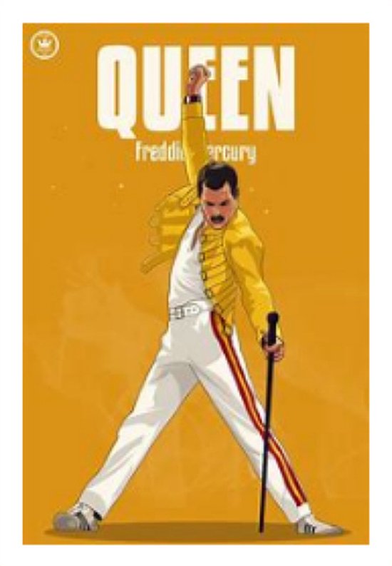 Allernieuwste.nl® Canvas Schilderij * Freddie Mercury QUEEN * - Moderne Kunst aan je Muur - Kleur - 50 x 70 cm