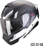 Scorpion EXO-930 EVO SIKON Matt black-Silver-White - Maat XL - Integraal helm - Scooter helm - Motorhelm - Zwart