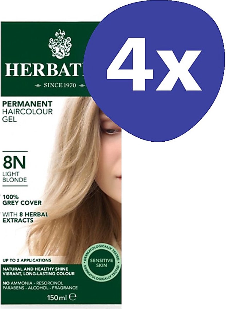 Herbatint Haarverf- Lichtblond (4x 150ml)