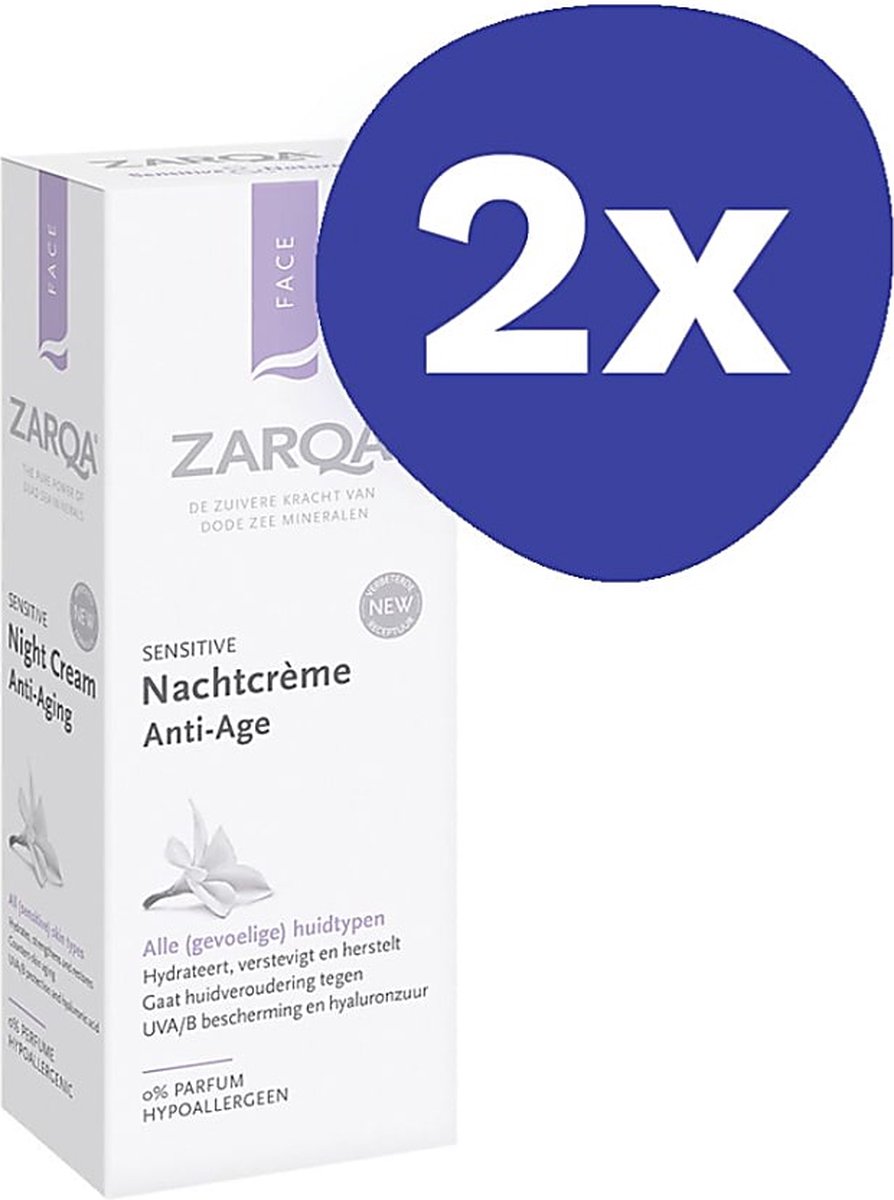 Goedkoopste Zarqa Nachtcreme Anti-Age (2x 50ml