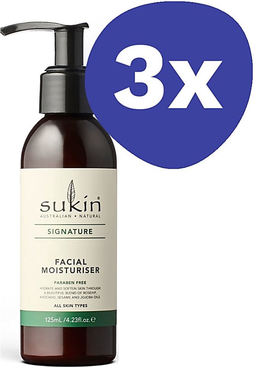 Goedkoopste Sukin Facial Moisturiser (Pump) (3x 125ml
