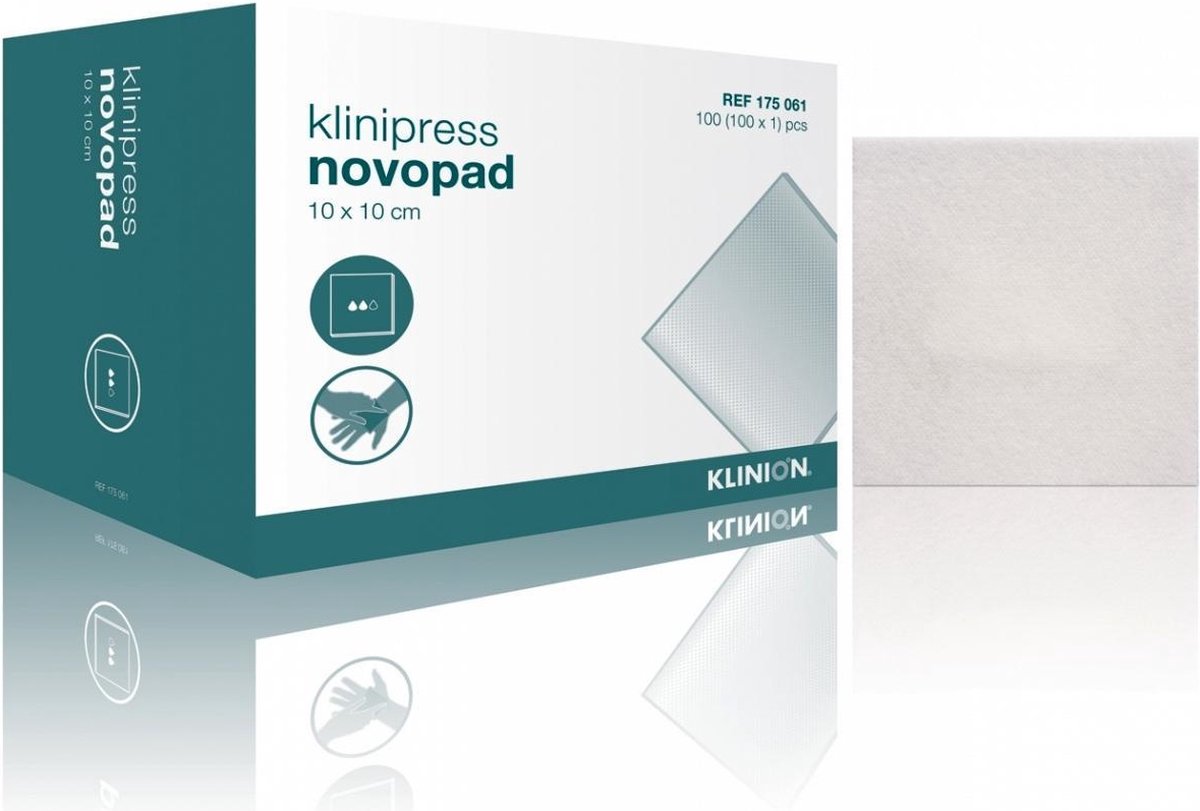 Goedkoopste Klinion Novopad absorberend verband steriel 10x10cm (100 stuks) Klinion