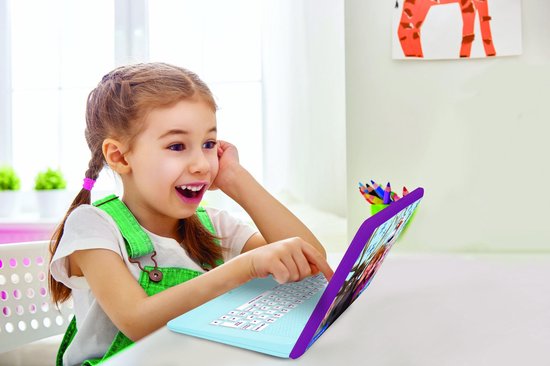 Frozen tweetalig pratende educatieve laptop met 170 activiteiten (85 in elke taal), groot scherm van 6,7 â€in het Engels en Duits