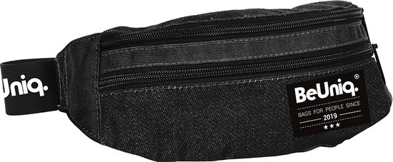 BeUniq heuptas - 6x8x15 cm - zwart - crossbody bag