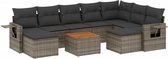 vidaXL - 10-delige - Loungeset - met - kussens - poly - rattan - grijs