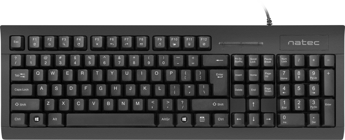 Natec-NKL-1055- MORAY- toetsenbord met Smart ID- kaartlezer- Zwart