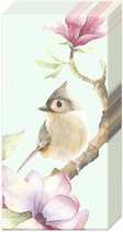 6 Pakjes papieren zakdoeken - Spring Melody Light Blue - 60 zakdoeken met print - Vogels
