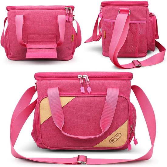Koeltas, lunchtas voor dames en heren, picknicktas voor kantoorwerk, campingkeuken, strand, lekvrij, gemakkelijk te reinigen, lunchbox, geschenkdoos, editie, 10 l, grote koeltas, roze van KOEL — afbeelding 3