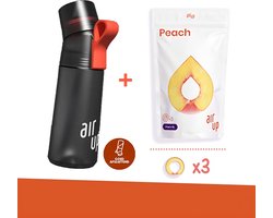 foto van Air Up Drinkfles Gen 2 starterskit - Charcoal Antraciet - Inclusief 3 pods - starterskit - hydraterend - Air fles up - geurwater - vegan - bio