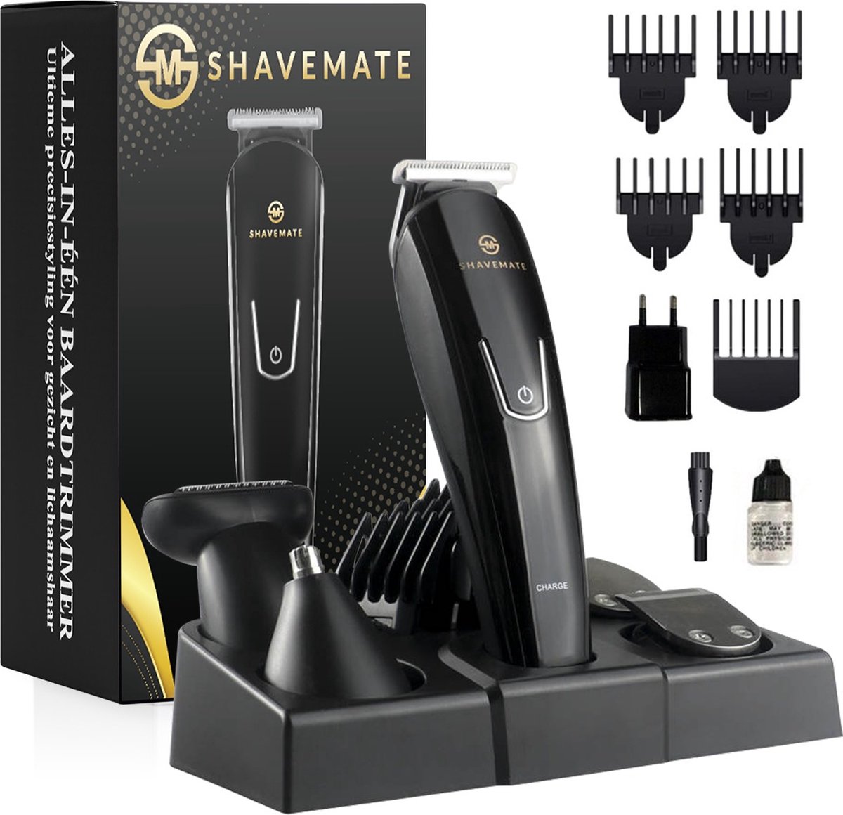 ShaveMate 5-in-1 Baardtrimmer - Scheerapparaat - Bodygroomer mannen - Draadloos - Waterproof