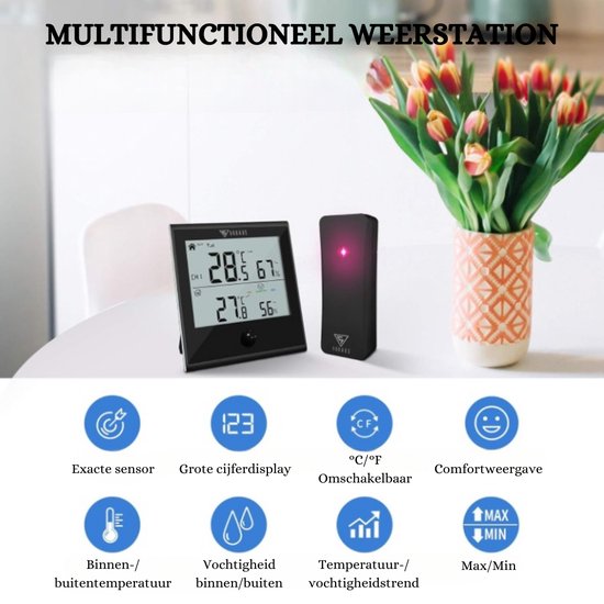 Mengshen Digitale Hygrometer Thermometer, Binnen- En Buitentemperatuur- Vochtigheidsmeter, Temperatuur-Vochtigheidsmeter Voor Thuiskantoor, Lcd- Scherm, Inclusief Batterij Mengshen Digitale Hygrometer Thermometer, Binnen- En Buitentemperatuur- Vochtigheidsmeter, Temperatuur-Vochtigheidsmeter Voor Thuiskantoor, Lcd- Scherm, Inclusief Batterij