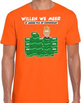 Bellatio Decorations Koningsdag T-shirt heren - meer of minder - bier/pils - oranje - feestkleding XL