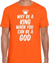 Bellatio Decorations Koningsdag verkleed T-shirt voor heren - koning - oranje - feestkleding M