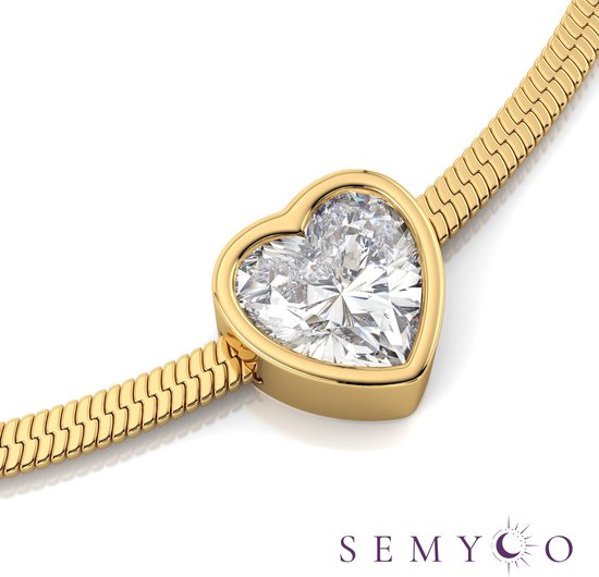 Semyco® Armband Dames - Schakelarmband verguld 14 Karaat Goud - Herringbone Goudkleurig - Moederdag - Cadeau Voor Vrouw - Bella - Semyco