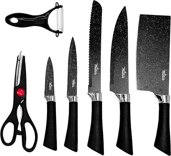 Neues Professionelles Einweg-Küchenmesser-Set 7-teilig Edelstahl-Küchenmesser mi