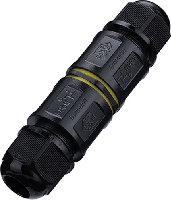 Waterdichte connector voor 2 kabels, IP68 bescherming - 230 Volt Waterdichte connector voor 2 kabels, IP68 bescherming - 230 Volt