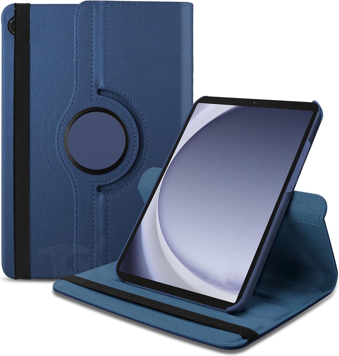 Book Cover Geschikt voor: Samsung Galaxy Tab A9+ (Plus) 11 inch 2023 & Tab A11 Plus (SM-X210, SM-X215, ,SM-X216, SM-X218) Draaibaar Hoesje - Multi stand Case - Donkerblauw
