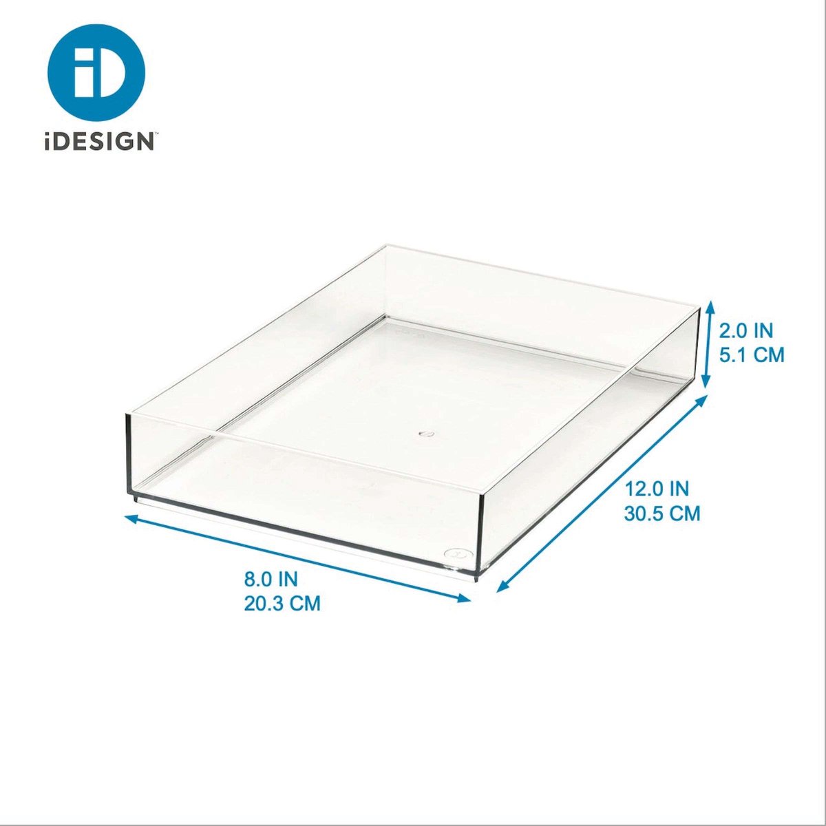 iDesign - Sarah Tanno Opbergbox 20 x 25 x 5 cm - Gerecycled Kunststof - Transparant