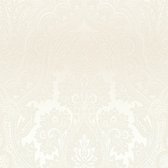 Barok behang Profhome 387082-GU vliesbehang hardvinyl warmdruk in reliëf glad in barok stijl glinsterend crème parelwit 5,33 m2